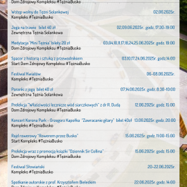 Terminarz wydarzeń w czerwcu w kompleksie #TężniaBusko
