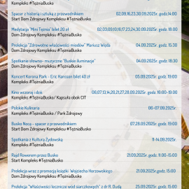 Terminarz wydarzeń we wrześniu w kompleksie #TężniaBusko