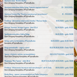 Terminarz wydarzeń w październiku w Kompleksie #TężniaBusko